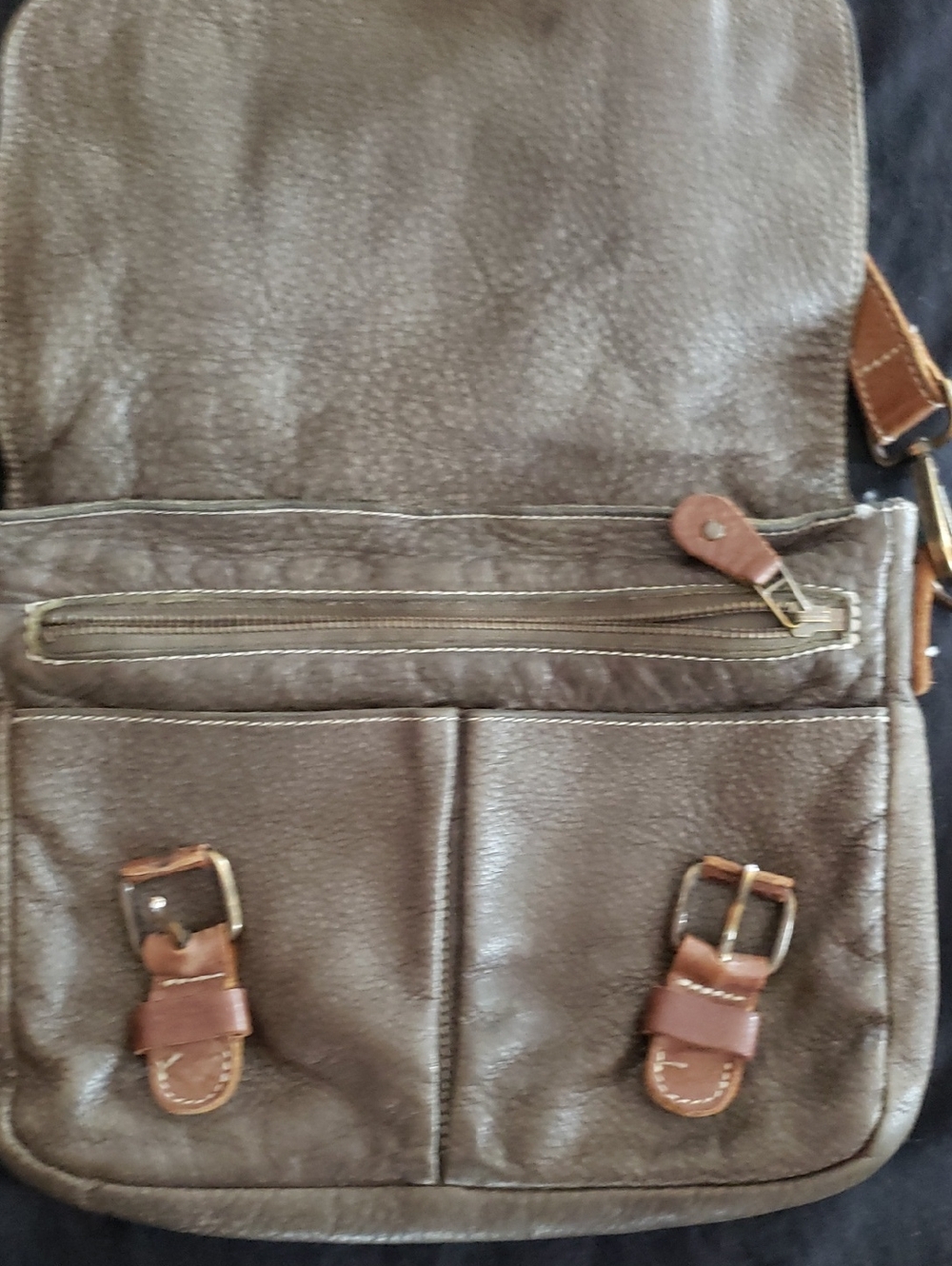 ROOTS  Brown Leather Crossbody Handbag - Picture 3 of 5